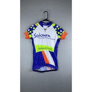 VOmax Sojourn Cycling Jersey Womens Medium Multicolor Full Zip Short Sleeve